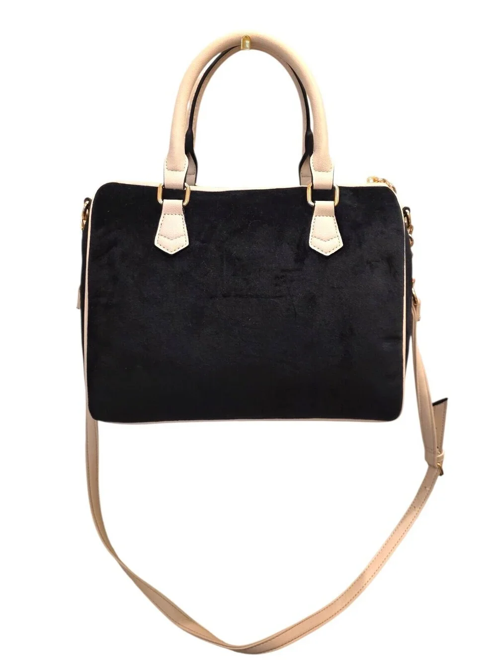 NWT Juicy Couture Heritage Satchel Crossbody Bag Wallet Black Cream Velour Y2K